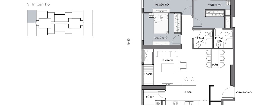 Bản vẽ căn hộ 3 phòng ngủ L5-XX.02