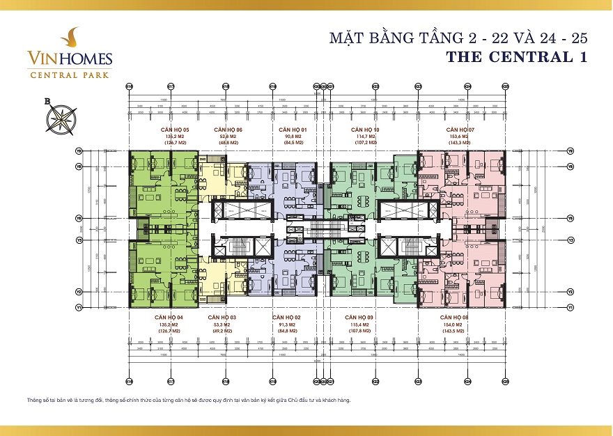 Bản vẽ mặt bằng tầng tòa Central 1