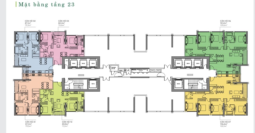 Mặt bằng tầng 23 Park 4