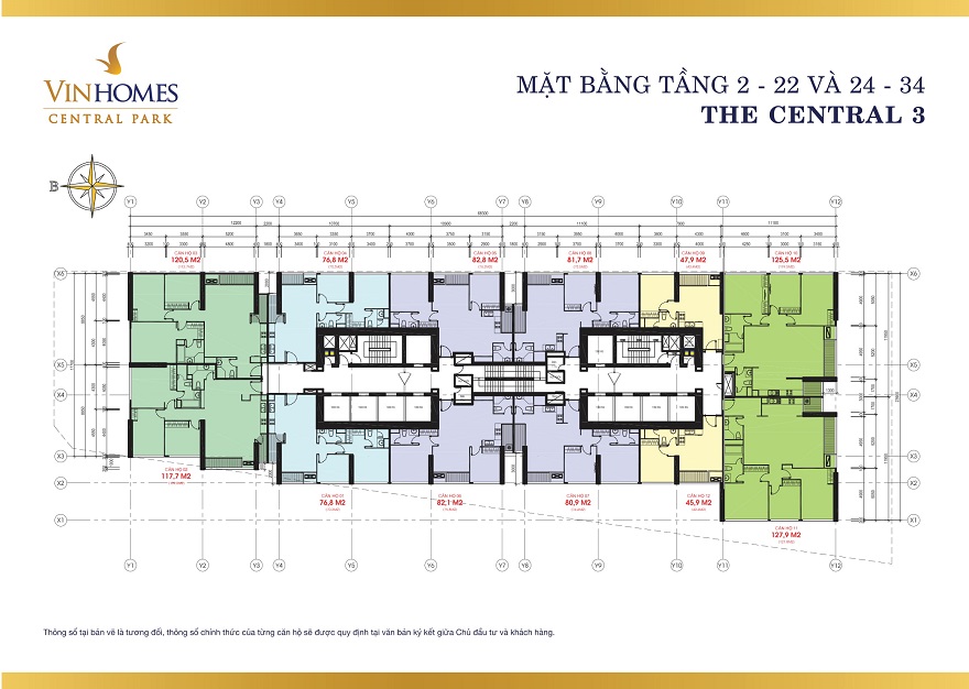 Mặt bằng tầng điển hình tòa Central 3